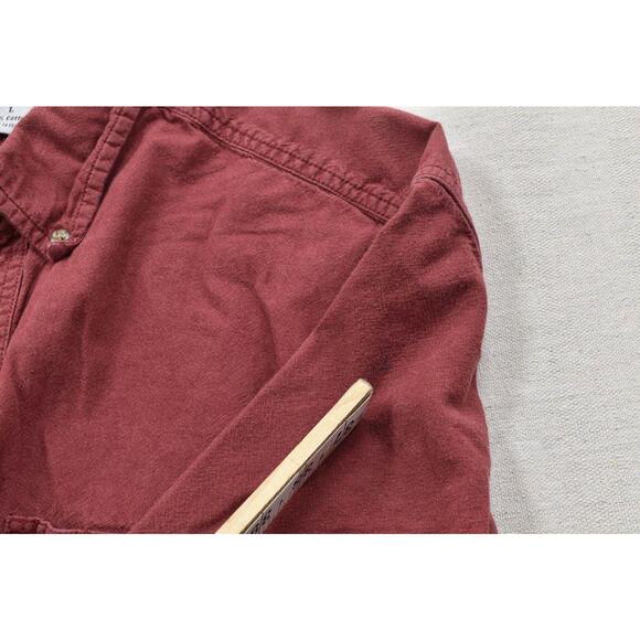 Carhartt Men's Button Down Size L Work Pockets 100% Cotton Red Short Sleeve - Picture 6 of 8